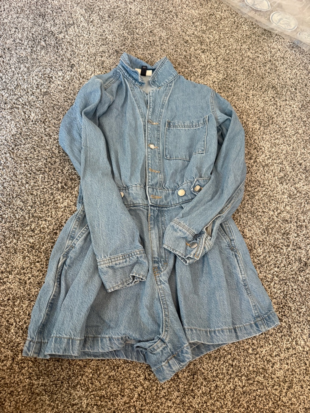 Denim Long Sleeve Romper